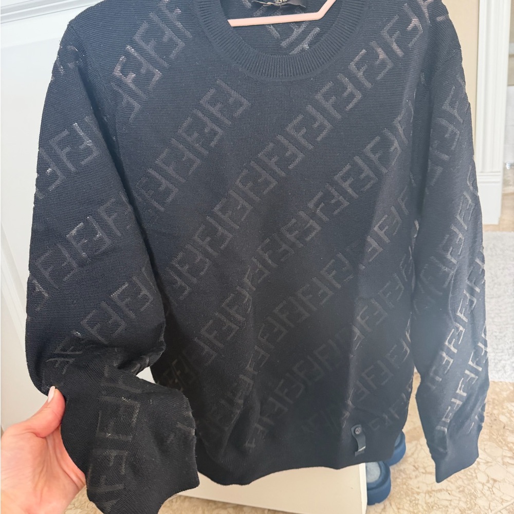 Fendi Black Monogram Crewneck Sweater Men’s